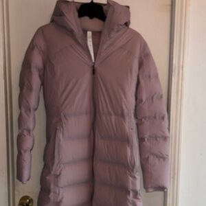 Lululemon•Sleet Street Long Coat•Insulated Winter Parka•Smoky Blush Pink•EUC•8